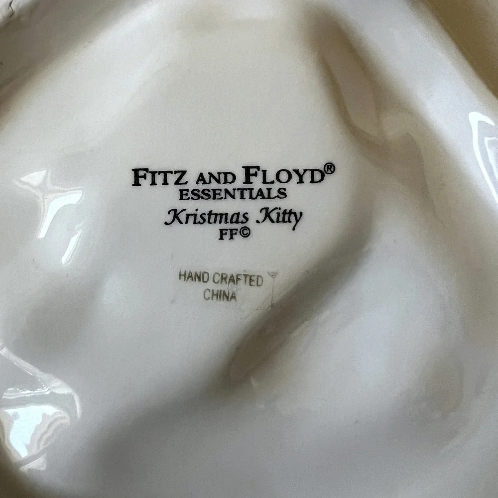 Vintage Fitz & Floyd Kristmas Kitty Christmas Cat Canape Plate 9